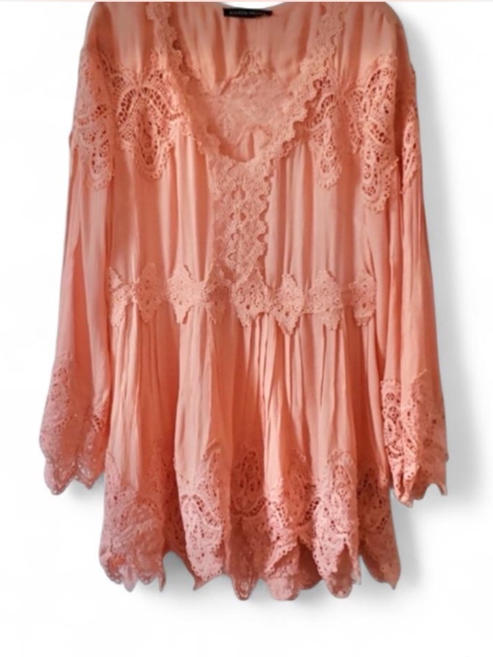 Boston Proper Yellow Lace Tunic Top